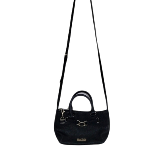 KENNETH COLE REACTION  Crossbody Handbag Black Vegan Pebbled Leather - Picture 2 of 12